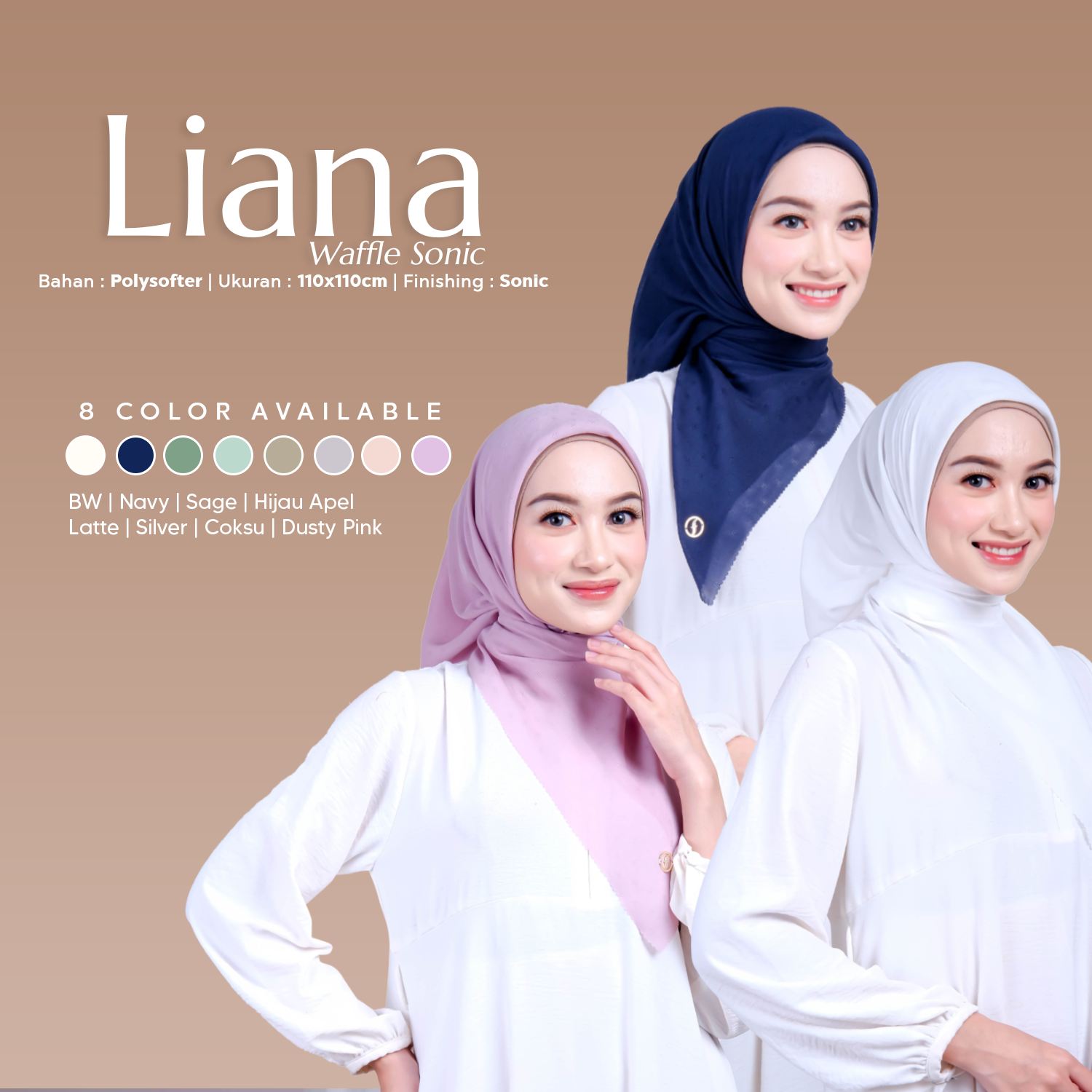 Hijab Segiempat Polos Forall - LIANA